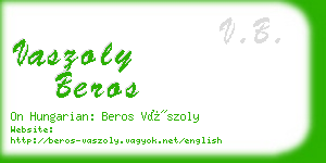 vaszoly beros business card